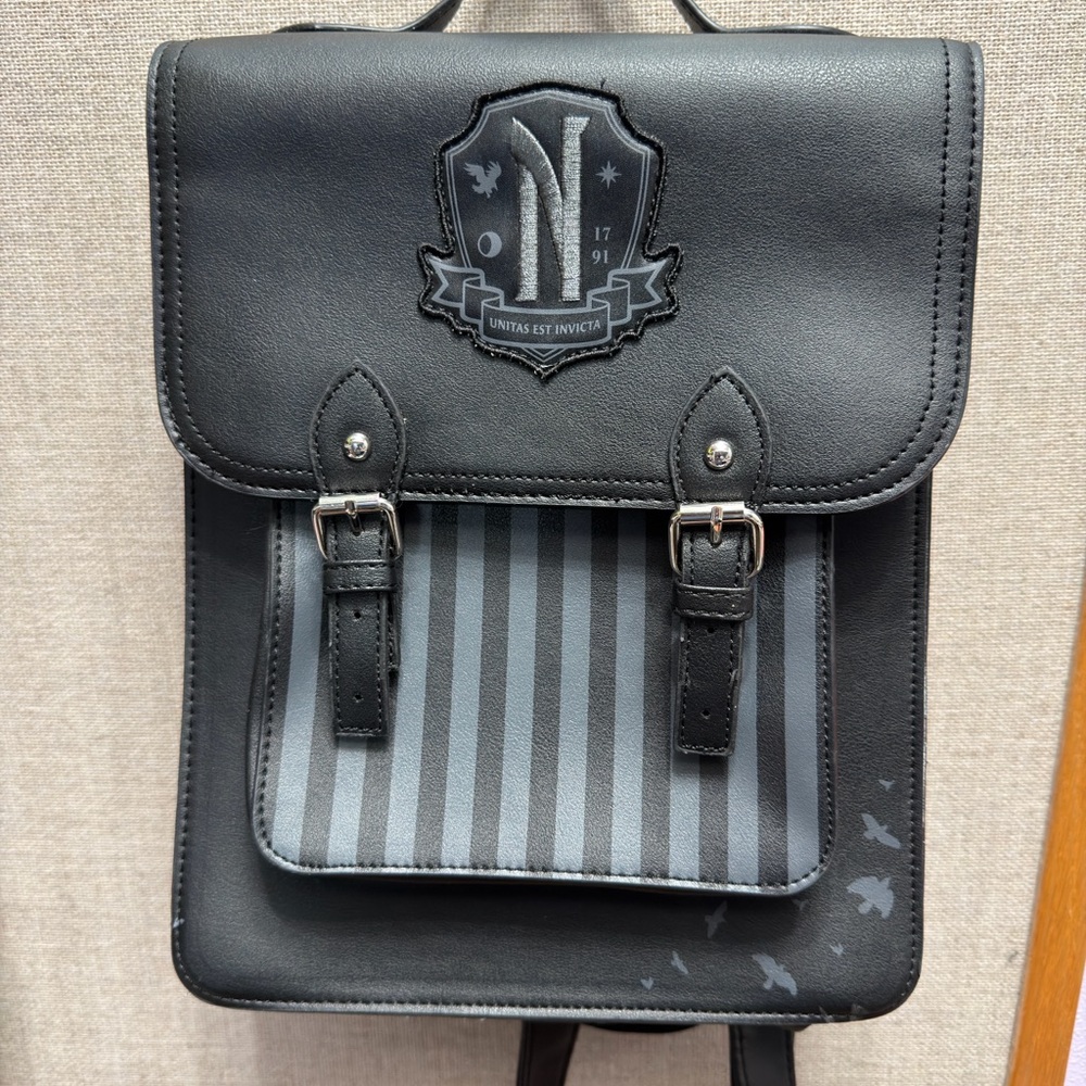 NWOT: Elegant Black and Gray Women's Backpack